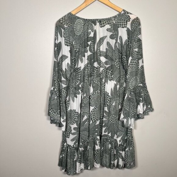 Lani Lau Dhalia Moana Printed Beach Cover Up Dress Size M/L Vacation - Picture 6 of 11